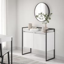 Buffet Junior com 2 Portas Industrial - Branco/Marrom Buffet Junior com 2 Portas Industrial - Branco/Marrom