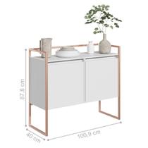 Buffet Junior Industrial 2 Portas Industrial Branco Cobre