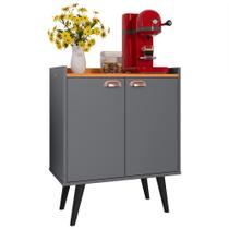 Buffet Linea 2 Portas Cantinho Café Decoração Cozinha Sala Estar Jantar Puxador Concha Prateleiras Organizadoras Cinza/Cinamomo RPM Móveis Buffet Linea 2 Portas Cantinho Café Decoração Cozinha Sala Estar Jantar Puxador Concha Prateleiras Organizadoras Cinza/Cinamomo RPM Móveis