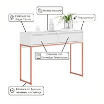 Buffet Luce Retro Madeira 2 Gavetas Estilo Industrial Branco Cobre Buffet Luce Retro Madeira 2 Gavetas Estilo Industrial Branco Cobre