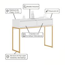 Buffet Luce Retro Madeira 2 Gavetas Estilo Industrial Branco Dourado Buffet Luce Retro Madeira 2 Gavetas Estilo Industrial Branco Dourado