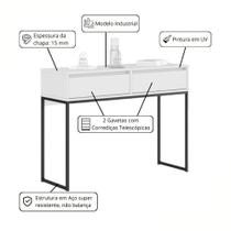 Buffet Luce Retro Madeira 2 Gavetas Estilo Industrial Branco Buffet Luce Retro Madeira 2 Gavetas Estilo Industrial Branco