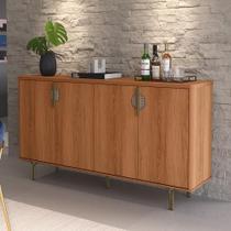 Buffet Lukaliam Móveis 4 Portas Marsala 1.60m Pés de Ferro Buffet Lukaliam Móveis 4 Portas Marsala 1.60m Pés de Ferro