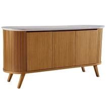 Buffet Luna 3 Portas Ripado Lj Cor Cinamomo Off White Buffet Luna 3 Portas Ripado Lj Cor Cinamomo Off White