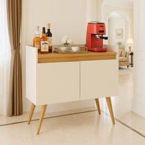 Buffet Lux 2 Portas Pés Palito Off White / Madeirado - MJM Casa dos Móveis