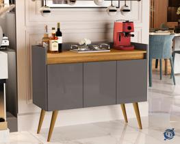 Buffet Lux 3 Portas Pés Palito em Madeira - Diversas Cores - MJM Casa dos Móveis