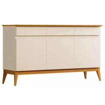 Buffet Magnum 140cm 3 Portas 3 Gavetas Edn Cor Off White Cedro