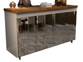 Buffet Maria 4 portas com espelho Cinamomo/Off white Buffet Maria 4 portas com espelho Cinamomo/Off white