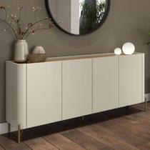 Buffet MDF com Porta Lisa L180 X A81,5cm Louro/Luna/Dourado Buffet MDF com Porta Lisa L180 X A81,5cm Louro/Luna/Dourado