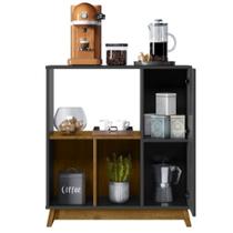 Buffet monet 77 cm de largura madero preto fosco/madero canela