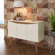 Buffet para Sala de Estar 3 Portas Oásis Branco/Cinamomo/Off White Buffet para Sala de Estar 3 Portas Oásis Branco/Cinamomo/Off White