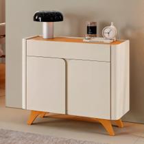 Buffet para Sala de Jantar 100% MDF 2 Portas 92cm Pés Madeira Maciça Aros