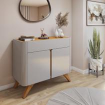 Buffet para Sala de Jantar 100% MDF 2 Portas 92cm Pés Madeira Maciça Florença