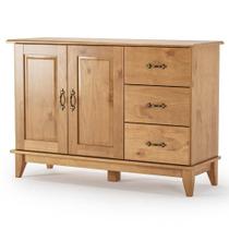 Buffet Para Sala de Jantar 120cm Madeira Maciça Lira M06 Carvalho Fosco - Lyam Decor Buffet Para Sala de Jantar 120cm Madeira Maciça Lira M06 Carvalho Fosco - Lyam Decor