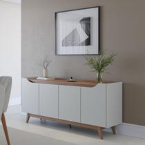 Buffet para Sala de Jantar 180 Cm com Pés de Madeira e Nichos Pulse Buffet para Sala de Jantar 180 Cm com Pés de Madeira e Nichos Pulse