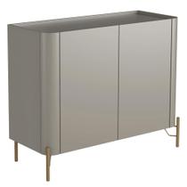 Buffet Para Sala de Jantar 2 Portas 1 Gaveta Pés Industrial Dourado Naim I03 Grigio - Lyam
