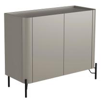 Buffet Para Sala de Jantar 2 Portas 1 Gaveta Pés Industrial Preto Naim I03 Grigio - Lyam