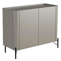 Buffet Para Sala de Jantar 2 Portas 1 Gaveta Pés Industrial Preto Naim I03 Grigio - Lyam