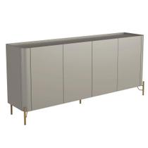 Buffet Para Sala De Jantar 4 Portas 1 Gaveta Pés Industrial Dourado Naim I03 Grigio - Lyam
