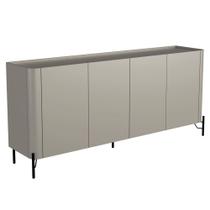 Buffet Para Sala de Jantar 4 Portas 1 Gaveta Pés Industrial Preto Naim I03 Grigio - Lyam