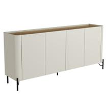 Buffet Para Sala de Jantar 4 Portas 1 Gaveta Pés Industrial Preto Naim I03 Luna Louro - Lyam