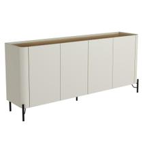 Buffet Para Sala de Jantar 4 Portas 1 Gaveta Pés Industrial Preto Naim I03 Luna Louro - Lyam