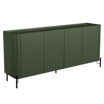 Buffet Para Sala De Jantar 4 Portas 1 Gaveta Pés Industrial Preto Naim I03 Musgo - Lyam