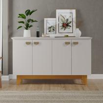 Buffet para Sala de Jantar 4 Portas com Pés de Madeira Maciça Suécia