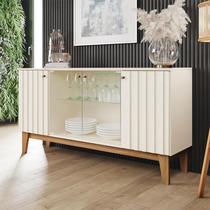 Buffet para Sala de Jantar Eiffel Ambiente com Portas de Vidro Off White Nature Henn