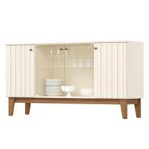 Buffet para Sala de Jantar Eiffel com Portas de Vidro Off White Nature Henn