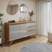 Buffet para Sala de Jantar Laqueado 100% MDF 2 Portas Pés Madeira Maciça Málaga Buffet para Sala de Jantar Laqueado 100% MDF 2 Portas Pés Madeira Maciça Málaga