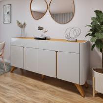 Buffet para Sala de Jantar Laqueado 100% MDF 4 Portas 172cm Pés em Madeira Maciça Florença Buffet para Sala de Jantar Laqueado 100% MDF 4 Portas 172cm Pés em Madeira Maciça Florença