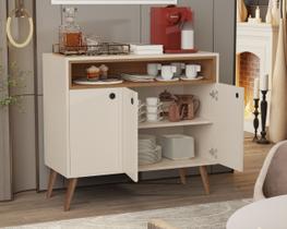 Buffet Paris 3 Portas Pés Palito Off / Freijó - MJM Casa dos Moveis