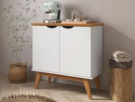 Buffet Patrimar 2 portas Prism Branco Acetinado/Cinamomo Buffet Patrimar 2 portas Prism Branco Acetinado/Cinamomo