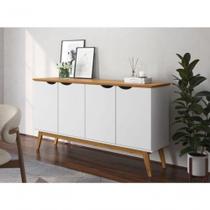 Buffet Patrimar 4 Portas Prism Branco Acetinado/cinamomo Buffet Patrimar 4 Portas Prism Branco Acetinado/cinamomo