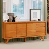 Buffet Piazza 3 Portas Pés de Madeira Maciça Naturalle Mavaular