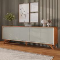 Buffet Premium 100%mdf 5 Portas Naturalle Off White Com Pés