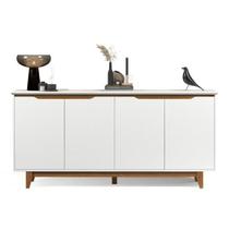 Buffet Quatro Portas Flow Branco/Freijó EJ Móveis Buffet Quatro Portas Flow Branco/Freijó EJ Móveis