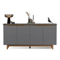 Buffet Quatro Portas Flow Cinza/Freijó EJ Móveis