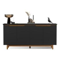 Buffet Quatro Portas Flow Preto/Freijó EJ Móveis Buffet Quatro Portas Flow Preto/Freijó EJ Móveis