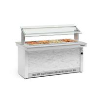 Buffet Quente 6 Cubas Gbta140 Gelopar 6gns Branco E Mármore 220v Buffet Quente 6 Cubas Gbta140 Gelopar 6gns Branco E Mármore 220v