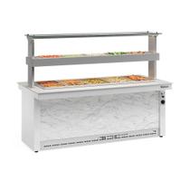 Buffet Quente e Refrigerado GBTR200 Branco e Mármore Gelopar 220v