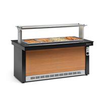 Buffet Quente Preto e Madeira GBTA175PR 8 Cubas 220v Gelopar