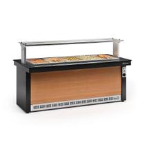 Buffet Quente Preto e Madeira GBTA200PR 10 Cubas 220v Gelopar