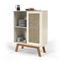 Buffet Rattan Alto MDF Off White Ofertamo Sala de Jantar