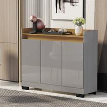 Buffet real 03 pts cinza/mel Buffet real 03 pts cinza/mel