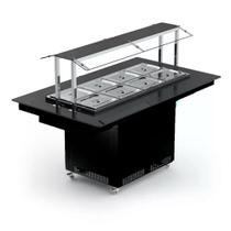 Buffet Refrigerado 1,75m 8 GNs 1/2 New Buffet NBRCF-8 Preto Refrimate - Iluminação LED