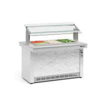 Buffet Refrigerado 6 Cubas GBRF140 Branco e Mármore Gelopar 220V