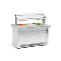 Buffet Refrigerado Linha Vitra GBRF-140 BR /Mármore c/ Vidros Serigrafados e Iluminação LED - Gelopar