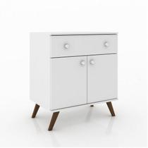 Buffet Retrô com 2 Portas e 1 Gaveta - Branco Buffet Retrô com 2 Portas e 1 Gaveta - Branco